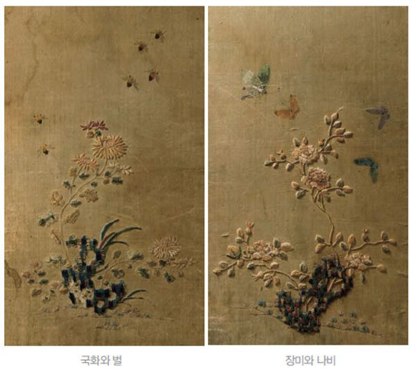 초충수병 4폭 중, 숙명여자대학교 박물관 소장