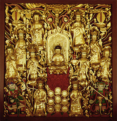 서울 경국사 목각아미타여래설법상